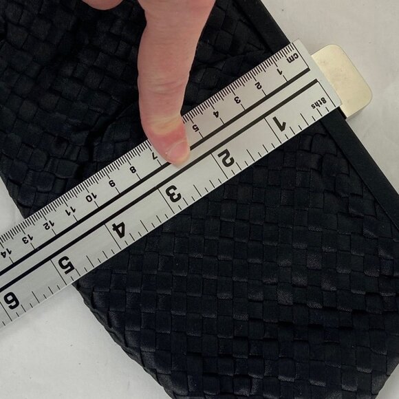 JESSICA McClintock Gunne Sax Vintage Black Clutch‎ Purse Handbag Jewel Closure - Picture 12 of 12